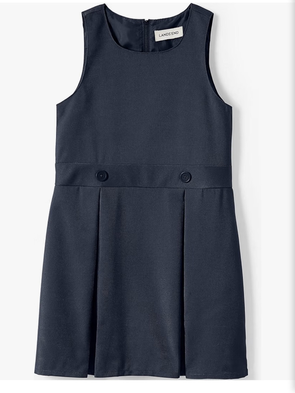 Lands' End Girls Navy Sleeveless School Jumper Dress